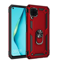 Huawei P40 Lite Kılıf Yüzüklü Zırh Tank Vega (Kırmızı)