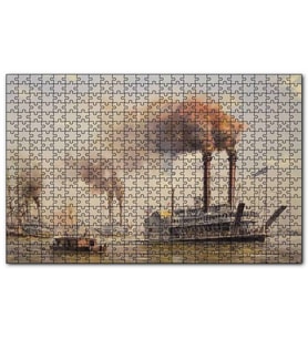 Cakapuzzle Antika Buharlı Vapurlar Puzzle Yapboz MDF (Ahşap) (1000 Parça)