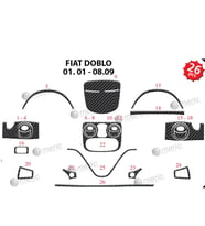 Meriç® Fiat Doblo Ön Torpido Kaplama Maun 26 Parça 2001-2009 (Karbon)