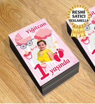9 Temalı Kişiye Özel Resimli Doğum Günü Magneti  8x6 Cm 10 Adet (Pembe)