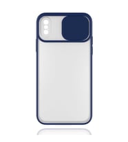 Uyumlu Model Apple iPhone X Kılıf Kamera Kapatmalı Lensi Case (Lacivert)