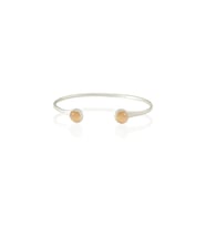 Kadir Jewellery 925 Ayar Gümüş Kaplama El İşçiliği Zirkon Taşlı Kadın Charm Bileklik (Turuncu)