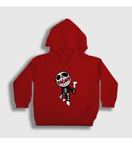 Presmono Unisex Çocuk Beyaz Bonesy Gorillaz Kapüşonlu Sweatshirt 54358tt (Kırmızı)