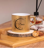 Kişiye Özel Tasarımlı Renkli Nescafe Fincanları 220 ML (Gold)