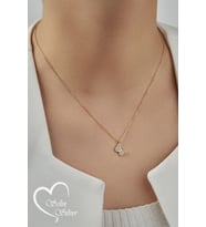 KELEBEK KOLYE MİNİMAL GOLD-ROSE-GÜMÜŞ RENK 925 AYAR GÜMÜŞ KOLYE (Gold)
