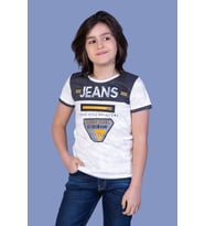 Toontoy Erkek Çocuk Jeans Baskı Tişört (Ekru)