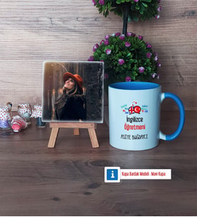 İngilizce Öğretmeni Fotoğraflı Dekoratif Taş, Kupa Bardak Beyaz Hediye Öğretmenler Günü Hediyesi (Model 4)