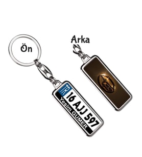 Kişiye Özel Subaru Altın Parlama Logo Tema Plaka Anahtarlık (Gümüş)