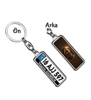 Kişiye Özel Subaru Altın Parlama Logo Tema Plaka Anahtarlık (Gümüş)