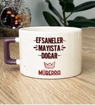 Kişiye Özel Efsaneler Mayısta Doğar Hediye Lüks Fincan Doğum Günü Hediyesi (Mor)