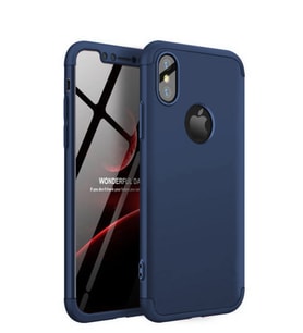 Microsonic Apple iPhone X Kılıf Double Dip 360 Protective (Lacivert)