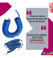 Plasyay Spiral Basınçlı Kompresör Hava Hortumu 8x14 mm 5 Metre (Mavi)