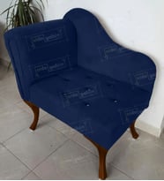 Yeni Model Tekli Köşe Koltuğu Josefin Bench Ceviz Ayak (Lacivert)