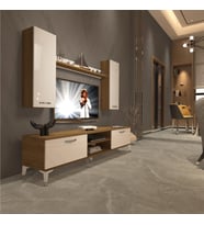 Decoraktiv Eko 7 Mdf Dvd Silver Tv Ünitesi Tv Sehpası (Pera-Beyaz)