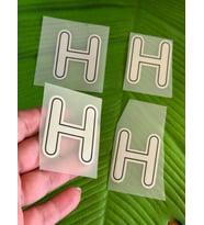 5X4 CM 4 ADET ÜTÜ İLE YAPIŞAN H HARFİ TRANSFER BASKI ARMA (Gri)