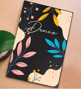 BK Gift Kişiye Özel İsimli Sert Kapaklı Siyah Defter, Arkadaşa Hediye, Yeni İş Hediyesi, Anı Defteri, Doğum Günü Hediyesi-1 (Model 7)