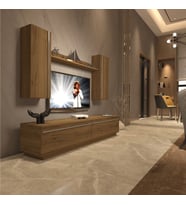 Decoraktiv Eko 5DB Mdf Std Tv Ünitesi Tv Sehpası - Parlak Beyaz (PERA MODA)