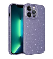iPhone 12 Pro Max Kılıf Kamera Korumalı Simli Lüks Koton Kılıf (Mor)