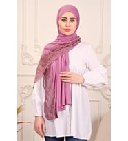 Penye Şal Dantelli (Koyu Pembe)
