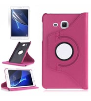 Galaxy Tab 4 T280 Zore Dönebilen Standlı Tablet Kılıfı (Pembe)