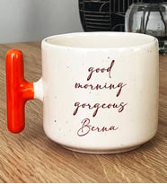 Kişiye Özel Good Morning Gorgeous Hediye T Kupa Bardak Sevgiliye Hediye (Turuncu)
