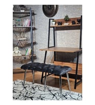 Krom Metal Yeşil Oturaklı Sivriltme Ayaklı Babyface Puf & Bench & Oturak (Füme)