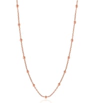 Kadın Gümüş Top Top Zincir Beyaz Altın Kaplama Toplu Kolye Özel 1.2mm Mücevher (Rose)