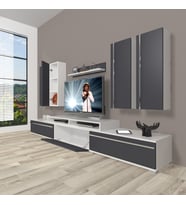 Decoraktiv Ekoflex 8d Mdf Tv Ünitesi Tv Sehpası (Beyaz - Antrasit)