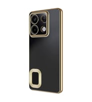 Xiaomi Redmi Note 13 4G Kılıf Kamera Korumalı Logo Gösteren Omega Kılıf (Gold)