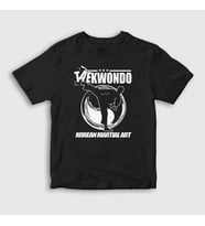 Presmono Unisex Çocuk Beyaz Kick Taekwondo Ufc Mma Tekvando T-Shirt 497968tt (Siyah)