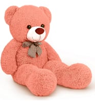 100 cm Papyonlu Peluş Ayı - % 100 Yerli İmalat - Sevgiliye Özel Pelüş Ayıcık (Nar Çiçeği)