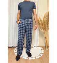 Erkek Desenli Cepli Lastikli Bel Pijama Altı (Gri)