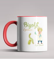 Kişiye Özel Biyoloji Öğretmeni Tasarımlı Siyah Renk Kupa Bardak 2 (Kırmızı)