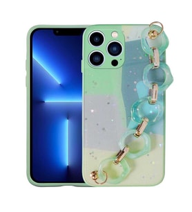 Apple iPhone 13 Pro Max Kılıf Zore Elsa El Askılı Tutacaklı Kılıf (Yeşil)