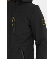Mero Life Erkek Kapüşonlu Su Ve Rüzgar Geçirmez Softshell Mont (Siyah)