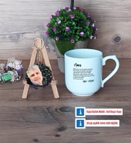 Amcaya Hediye Kupa Bardak Beyaz ve Fotoğraflı Ahşap Anahtarlık Hediye (Model 5)