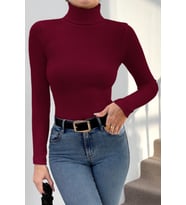 Siyah Kaşkorse Balıkçı Yaka Bluz (Bordo)