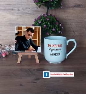 Psikoloji Öğretmeni Fotoğraflı Dekoratif Taş, Kupa Bardak Beyaz Hediye Öğretmenler Günü Hediyesi (Model 5)