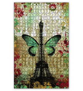 Cakapuzzle Eyfel Kulesi Kelebek Puzzle Yapboz MDF (Ahşap) (255 Parça)