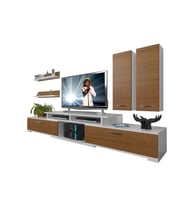 Decoraktiv Flex 5d130 Mdf Tv Ünitesi Tv Sehpası (Beyaz - Ceviz)