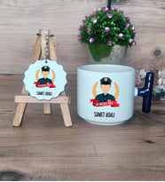 Erkek Polis Hediye Seti Kupa Bardak T Kulplu ve Anahtarlık Polisler Günü Erkek Polise Hediye (Model 2)