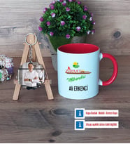 Ziraat Mühendisi Kupa Bardak Beyaz ve Fotoğraflı Ahşap Anahtarlık Hediye (Model 2)
