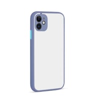 iPhone 12 Kılıf Kamera Korumalı Mat Arka Yüzey Silikon (Mor)