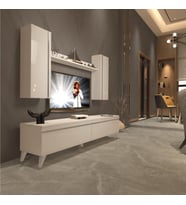 Decoraktiv Eko 5D Mdf Std Retro Tv Ünitesi Tv Sehpası - Beyaz - Pera (Beyaz)
