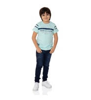 Toontoy  Erkek Çocuk T-Shirt Ön Ve Kol Baskı (Mint Yeşil)