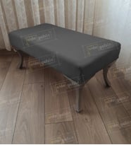 Ayak Ucu Kapı Önü Antre Düz Bench Puf Orta Sehpa Gümüş Ayak 100 cm (Antrasit)