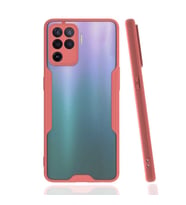 Oppo Reno 5 Lite Kılıf Parfe Kenarları Pastel Renk Silikon Kılıf (Pembe)