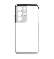Galaxy S21 Plus Kılıf İnce Köşeleri Renkli Şeffaf Silikon (Gri)