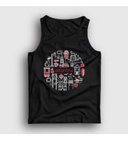 Presmono Unisex Beyaz Tourist Travel İstanbul Türkiye Turkey Atlet 499619tt (Siyah)