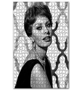 Cakapuzzle Sofia Loren Siyah Beyaz Portre Puzzle Yapboz MDF (Ahşap) (500 Parça)